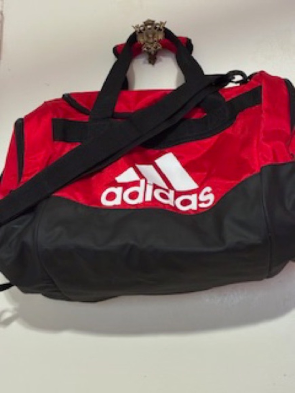 adidas Red and Black Duffel with White Logo
